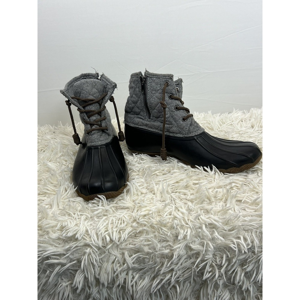 Steve Madden Women's Duck Boots Size 10 Gray And Black Rain Winter Spring Fall